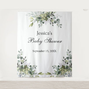 Eucalyptus Baby Shower Photo Background Tapestry