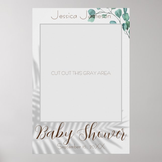 Eucalyptus  Baby Shower Photo Prop Poster (Front)