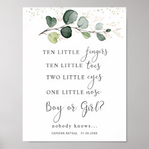 Eucalyptus Baby Shower Ten Little Fingers Sign