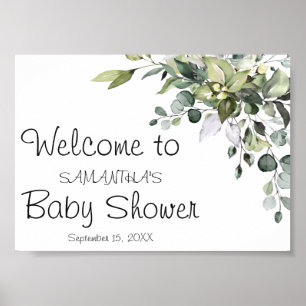Eucalyptus Baby Shower Welcome Poster Sign