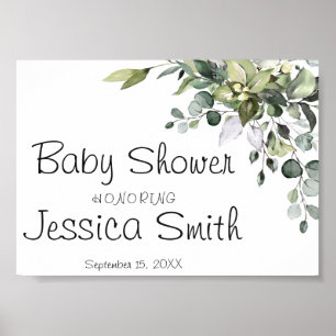 Eucalyptus Baby Shower Welcome Poster Sign