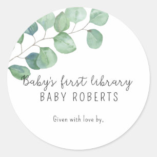 Eucalyptus - baby's first library classic round sticker