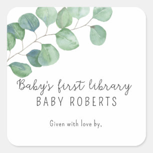Eucalyptus - baby's first library square sticker