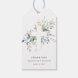 Eucalyptus Baptism Thanks Gift Tag