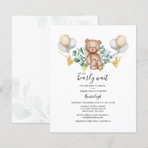 Eucalyptus Bear Baby Shower Budget Invitation