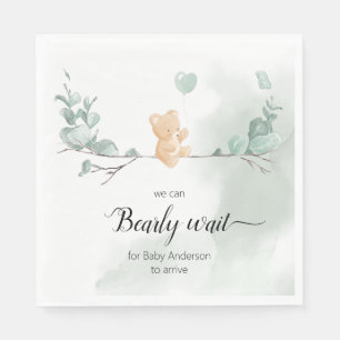 Eucalyptus Bear Baby Shower Napkin