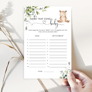 Eucalyptus bear Name that song baby shower game