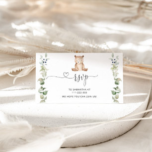 Eucalyptus bear RSVP enclosure card