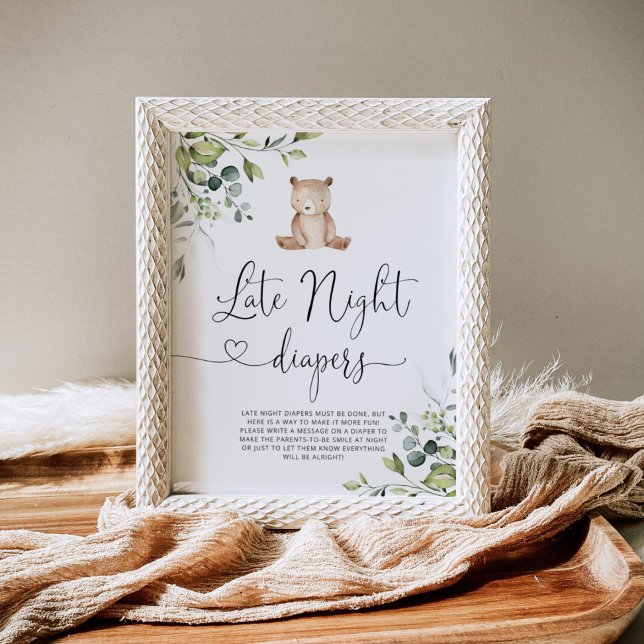 Eucalyptus Bear woodland Late night diapers Poster (Creator Uploaded)