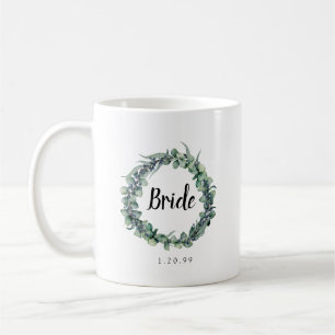 Eucalyptus Berry Wreath Botanical Bride Coffee Mug