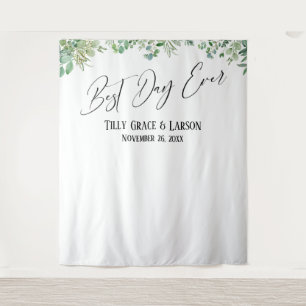 Eucalyptus Best Day Ever Photo Backdrop Tapestry