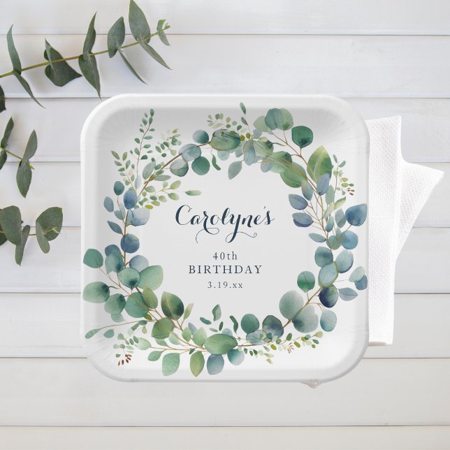Eucalyptus Birthday  Paper Plate (Creator Uploaded)