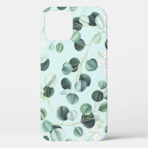 Eucalyptus Bliss: Turquoise Watercolor Pattern. iPhone 12 Case
