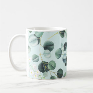 Eucalyptus Bliss: Turquoise Watercolor Pattern. Coffee Mug