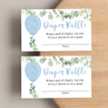 Eucalyptus blue balloon baby shower diaper raffle enclosure card<br><div class="desc">For more advanced customisation of this design,  simply select the "Customise It" button above!</div>