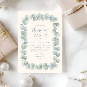 Eucalyptus Blue Winter Christmas Invitation