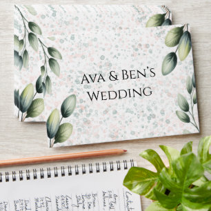 Eucalyptus Blush Alcohol Ink Wedding Envelope