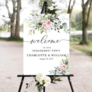 Eucalyptus Blush Engagement Party Poster