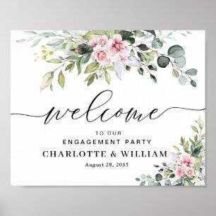 Eucalyptus Blush Engagement Party Poster