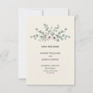 Eucalyptus Blush Floral Wedding Save The Date