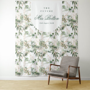 Eucalyptus Boho Arch Pampas Bridal Shower Backdrop Tapestry
