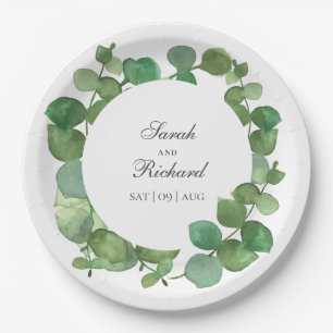 Eucalyptus Boho Greenery Floral Paper Plate