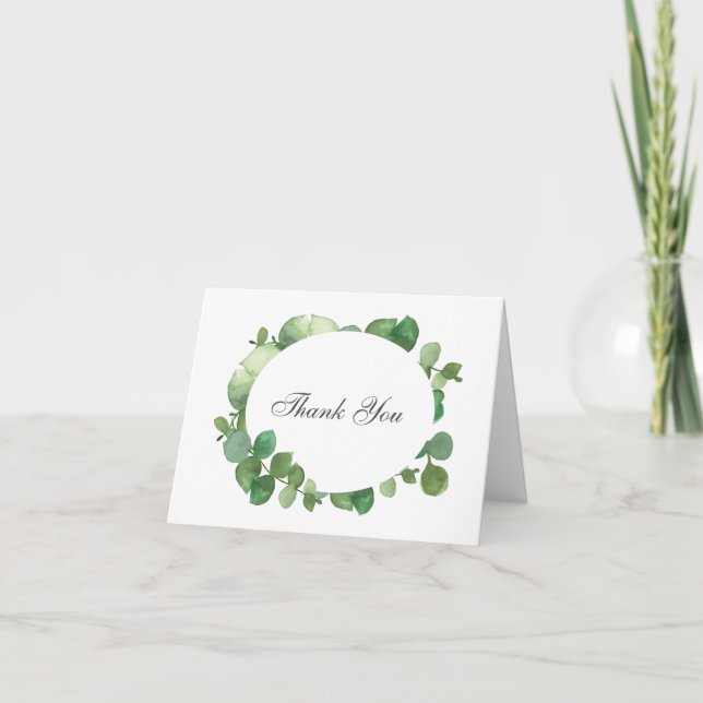 Eucalyptus Boho Greenery Thank You Card (Front)