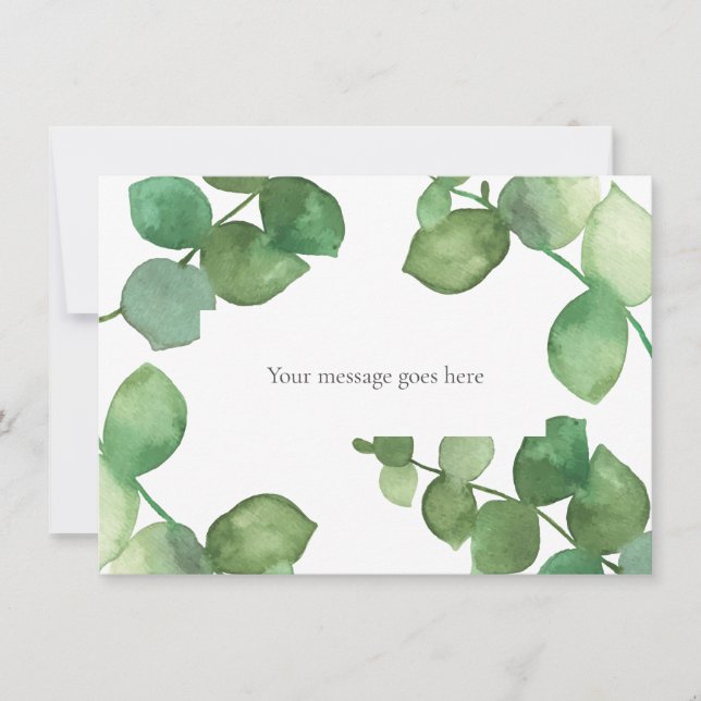 Eucalyptus Boho Greenery Your Message Thank You Card (Front)