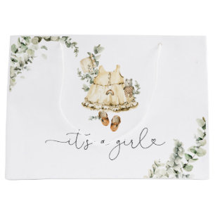 Eucalyptus boho nursery clothes Its a girl Large Gift Bag