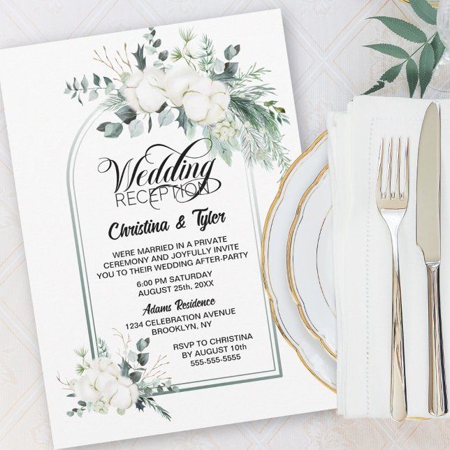 Eucalyptus Botanical Arch Wedding Reception Invitation (Creator Uploaded)
