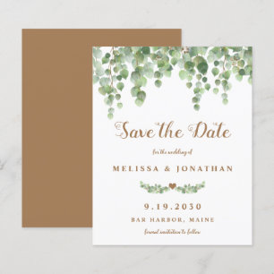 Eucalyptus Botanical Budget Wedding Save The Date