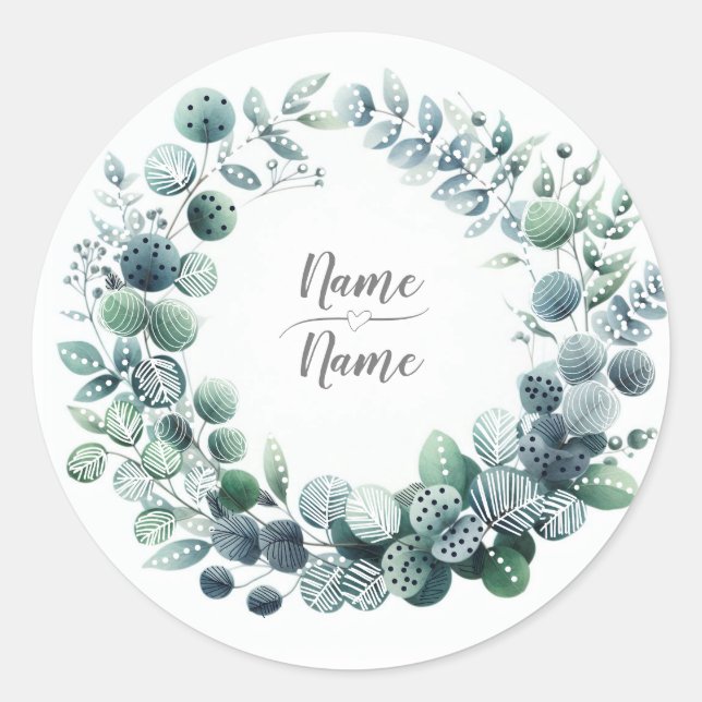 Eucalyptus Botanical Classic Round Sticker (Front)