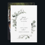 Eucalyptus botanical elegant photo simple wedding  save the date<br><div class="desc">Eucalyptus botanical elegant modern photo simple stylish wedding</div>