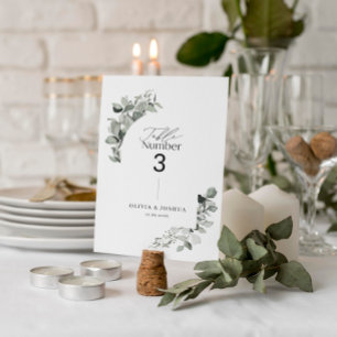 Eucalyptus botanical elegant table number wedding