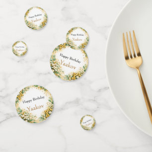 Eucalyptus Botanical Floral Baby's Breath Gold Confetti