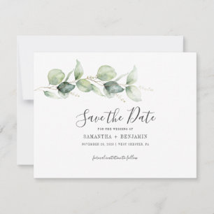 Eucalyptus Botanical Foliage Wedding Save The Date