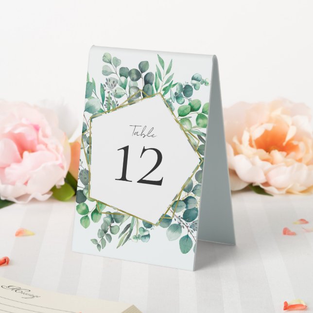 Eucalyptus Botanical Garden Table Number Wedding (In SItu (Wedding))