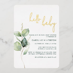 Eucalyptus Botanical Girl Baby Shower Gold