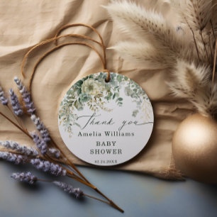 Eucalyptus Botanical Gold Baby Shower Thank You Favour Tags