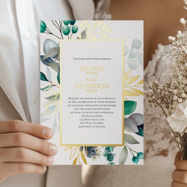 Eucalyptus Botanical Greenery Garden Wedding Gold (Creator Uploaded)