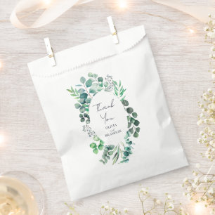 Eucalyptus Botanical Greenery Leaves Wedding Favour Bags