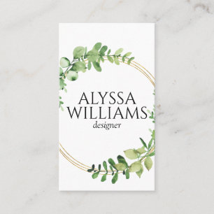 Eucalyptus Botanical Greenery Modern Elegant Business Card