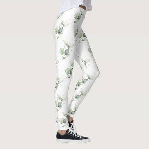 Eucalyptus Botanical Greenery Mum Birthday Leggings