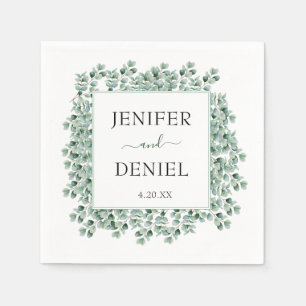 Eucalyptus Botanical Greenery  Wedding Napkin