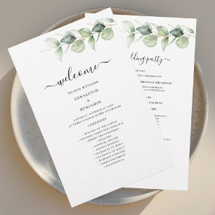 Eucalyptus Botanical Greenery Wedding Program