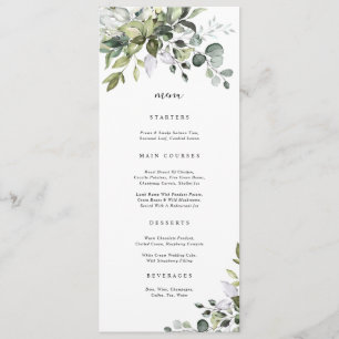 Eucalyptus Botanical Herbal Menu Card