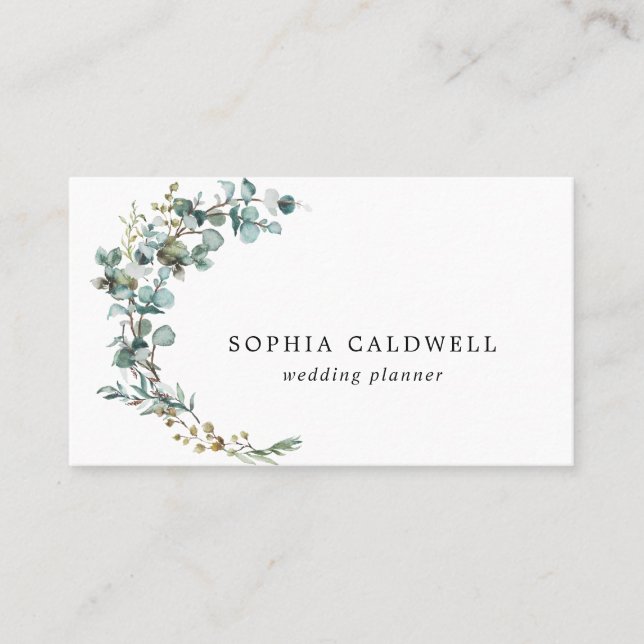 Eucalyptus Botanical Minimalist Business Card (Front)