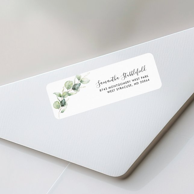 Eucalyptus Botanical Minimalist Return Address (Eucalyptus Botanical Minimalist Return Address Label)