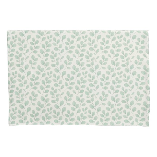 Eucalyptus Botanical Pattern Pillowcase (Front-Left)