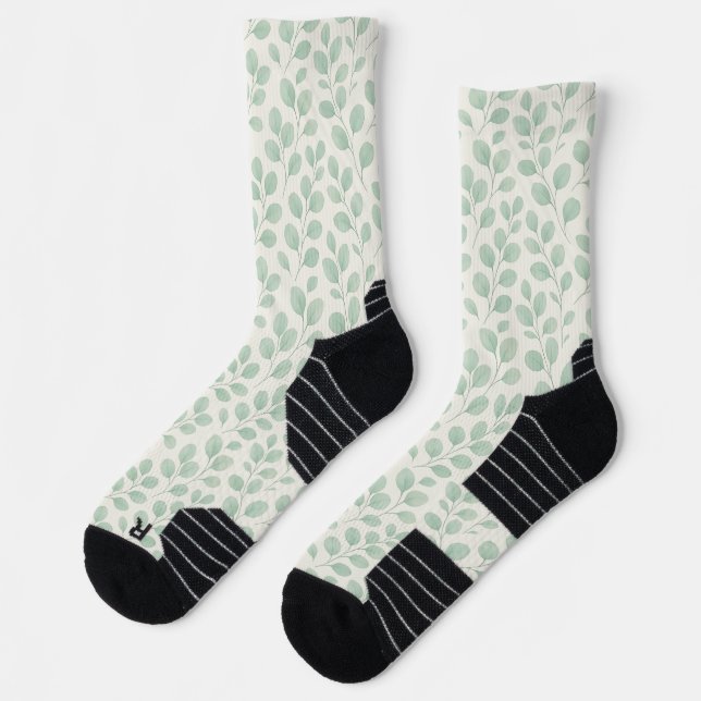 Eucalyptus Botanical Pattern Socks (Left)